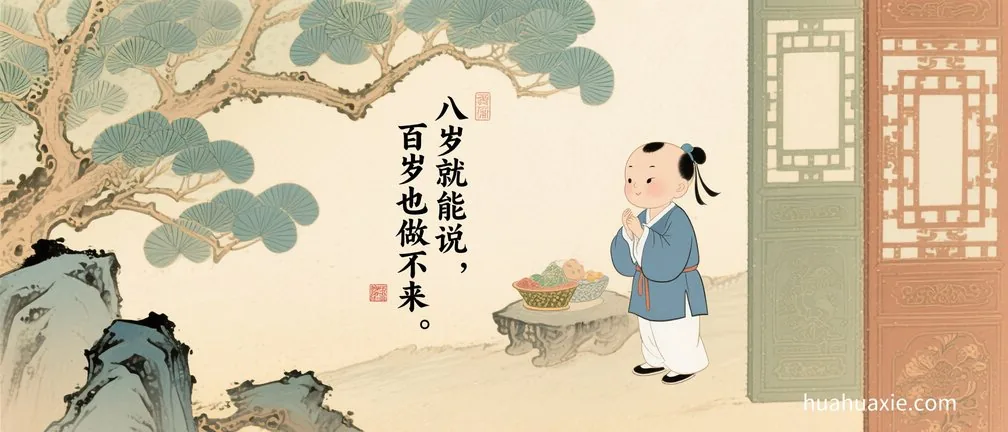 八岁就能说，百岁也做不来
