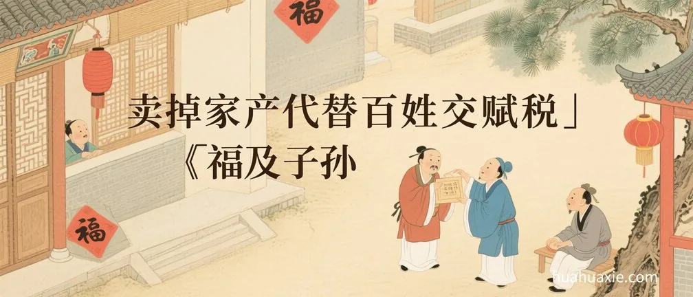 卖掉家产代替百姓交赋税　福及子孙