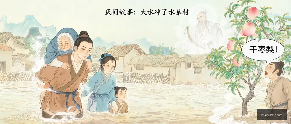 民间故事：大水冲了水泉村