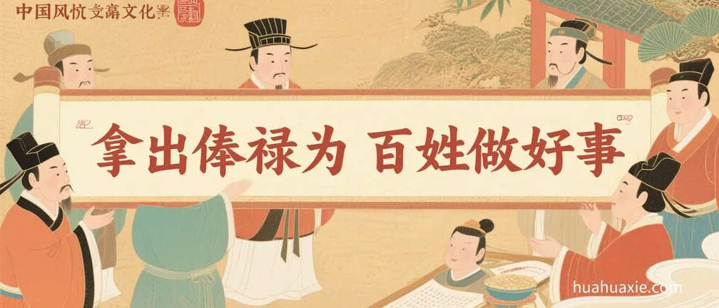 拿出俸禄为百姓做好事