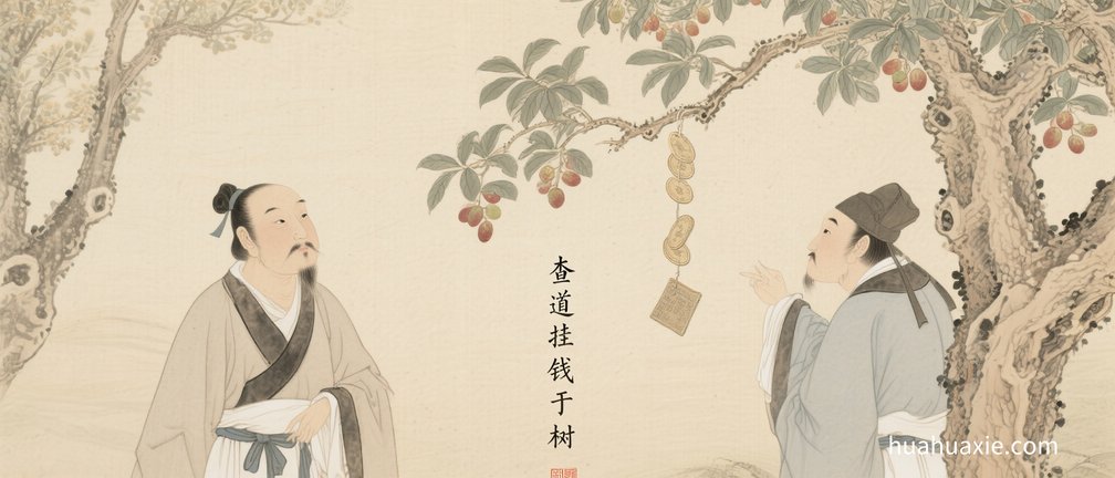 【神传文化】查道挂钱于枣树
