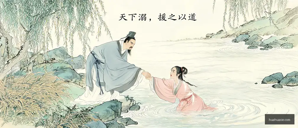 天下溺，援之以道