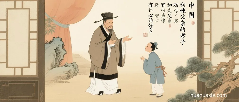 有仁心的好官和劝谏父亲的孝子